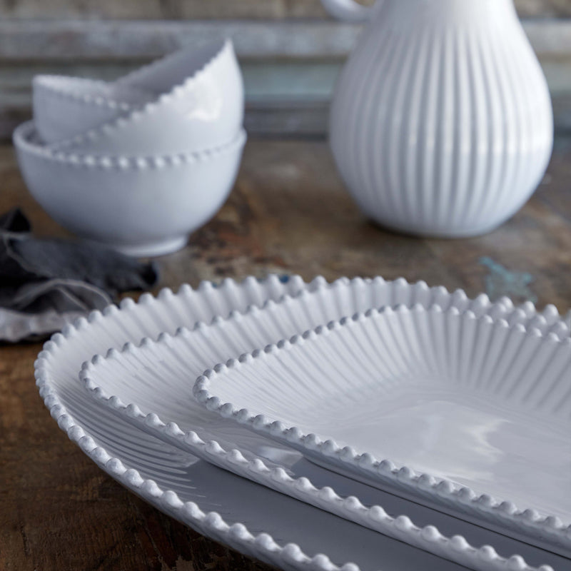 Pearl Med Rect Platter - White