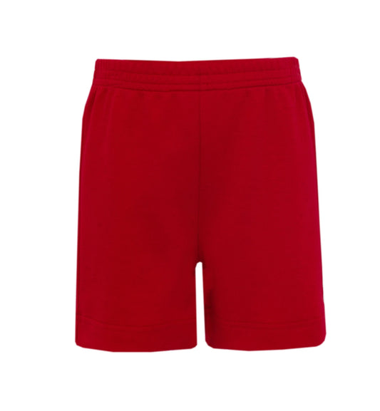 Solid Red Knit Shorts