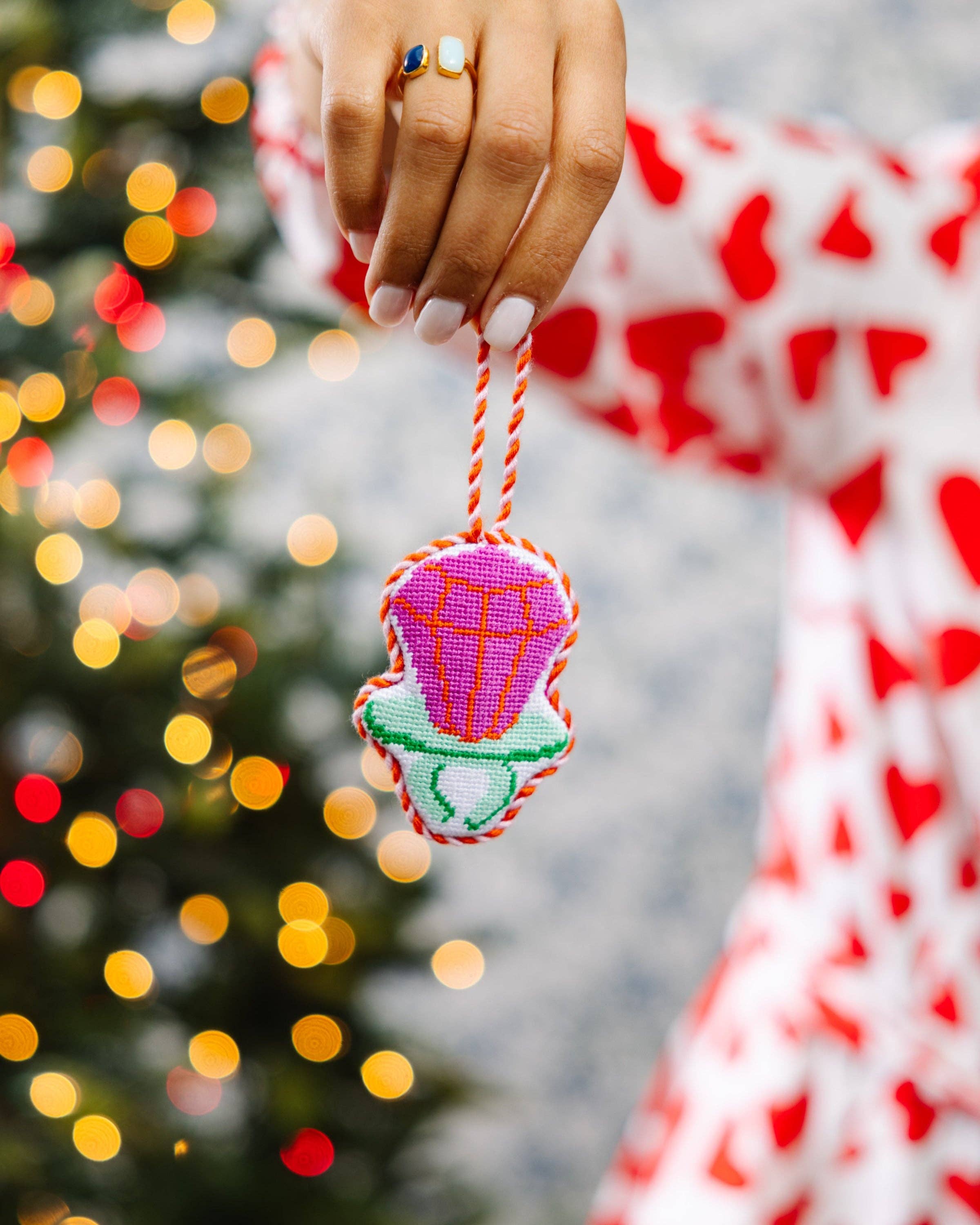 Needlepoint Icon Ornament - Ring Pop - Thumbnail 3