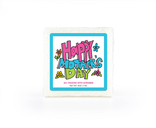 HAPPY MOTHERS DAY Soap in a Square Sponge  | SEASIDE