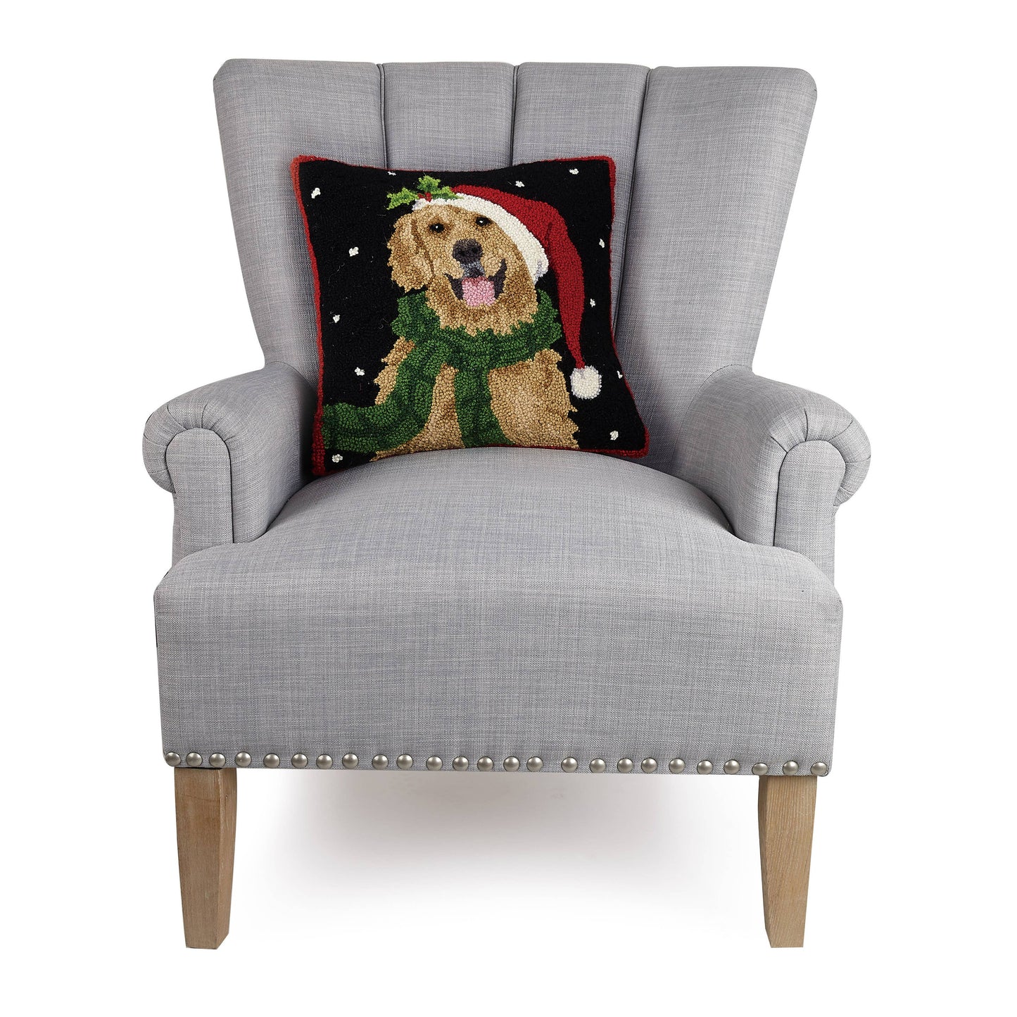 Santa Golden Retriever Hook Pillow