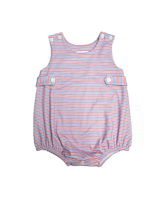 Knit Bubble Orange and Periwinkle Stripe