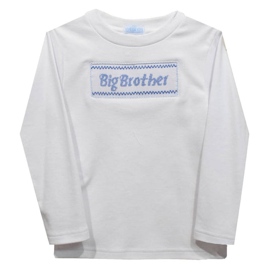 Big Brother Smocked White L/S T-Shirt