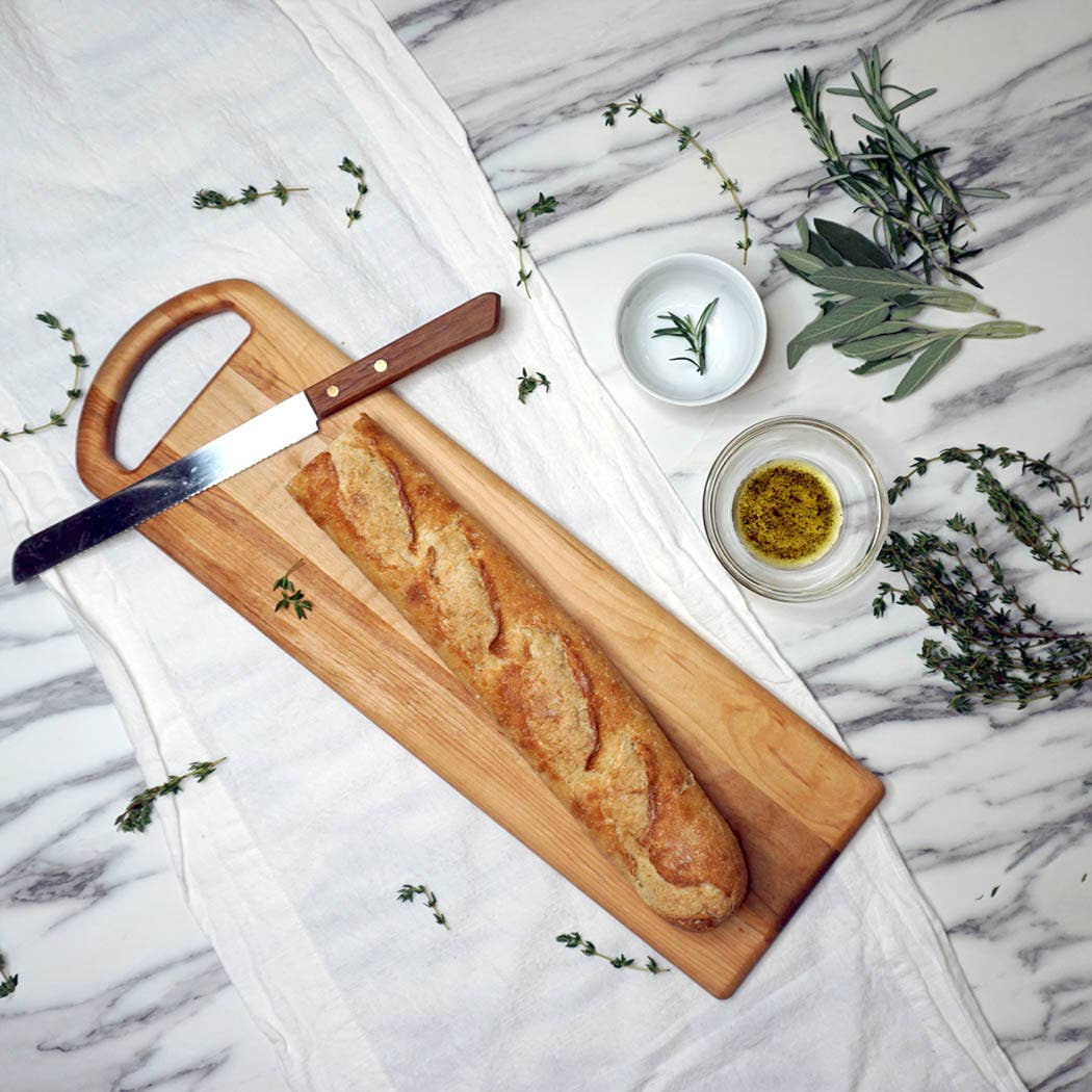 Maple Oval Handled Charcuterie Board - 20" x 6"