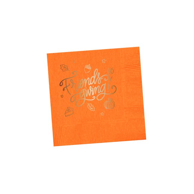 Friendsgiving Napkins - Orange & Copper (25 per pkg)