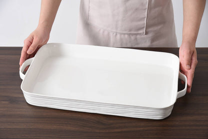 Le Blanc Rectangular Tray with Handles