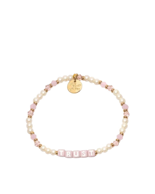 Trust Pink Beaded Letter Bracelet