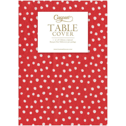 Small Dots Red Paper Linen Tablecover