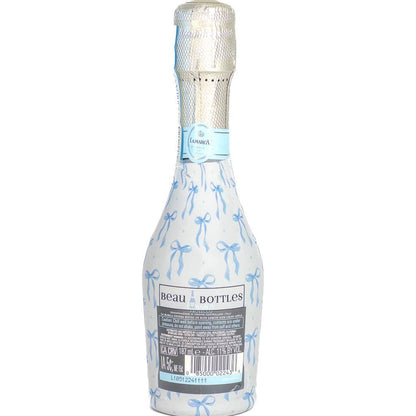 Beau Bottles Blue Bows - MINI Prosecco Collection - Set of Six Wraps