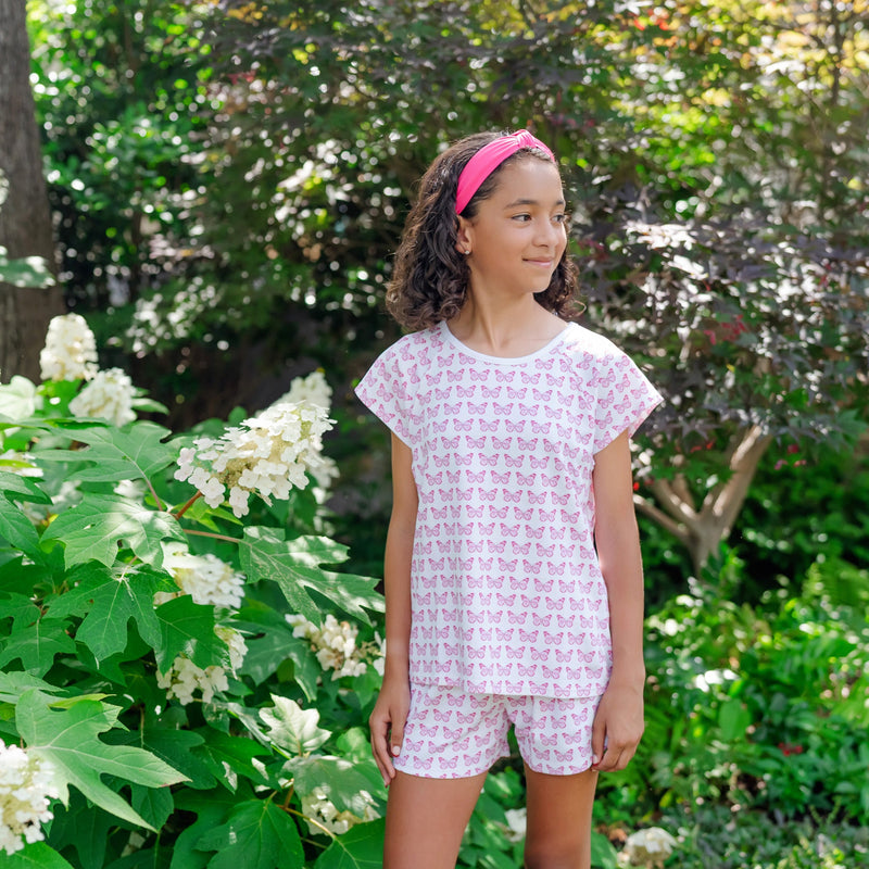 Emery Girl's Short Set - Butterflies