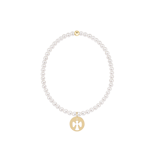 Classic Pearl 3mm Bracelet - Guardian Angel Gold D