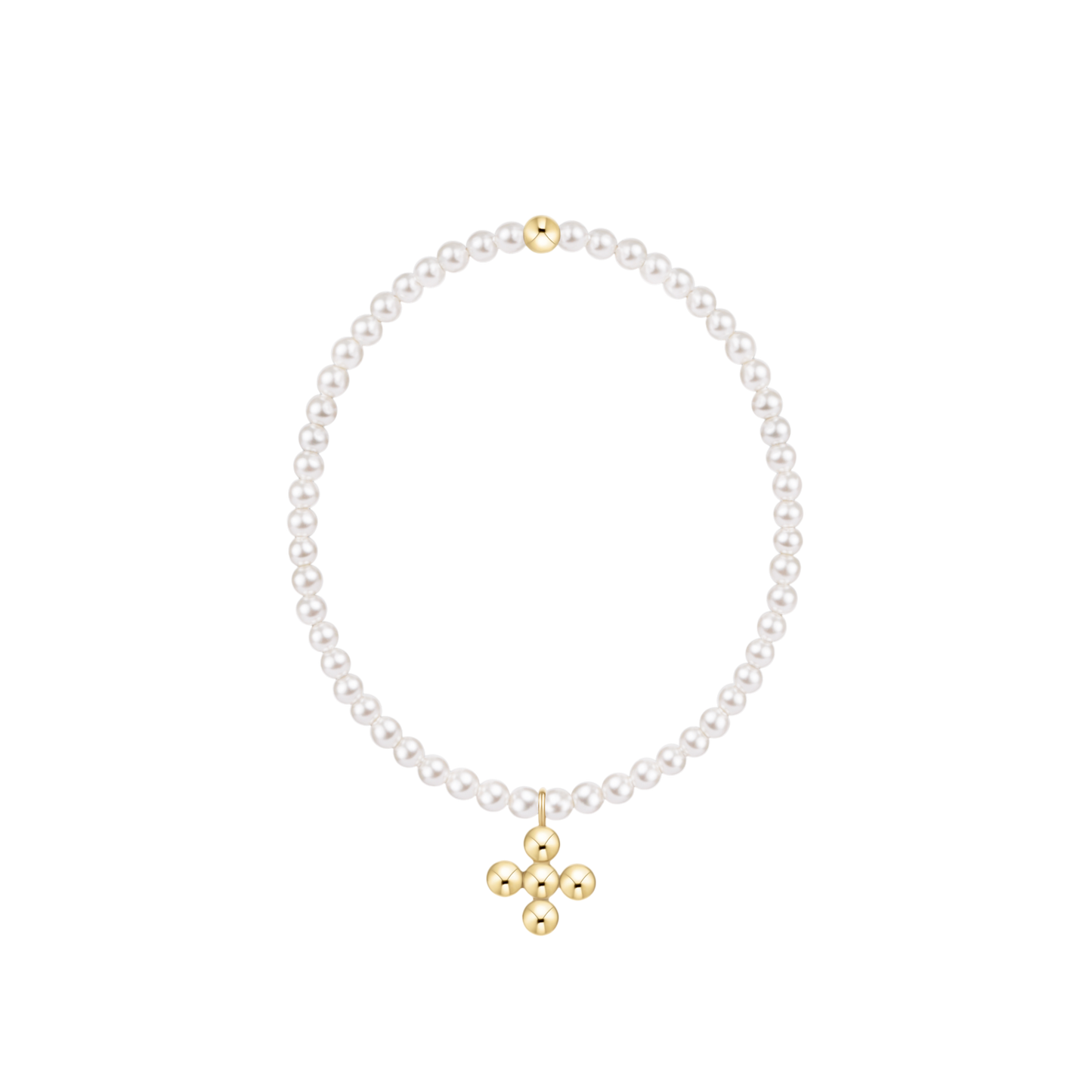 Classic Pearl 3mm Bracelet - Signature Cross 4mm B