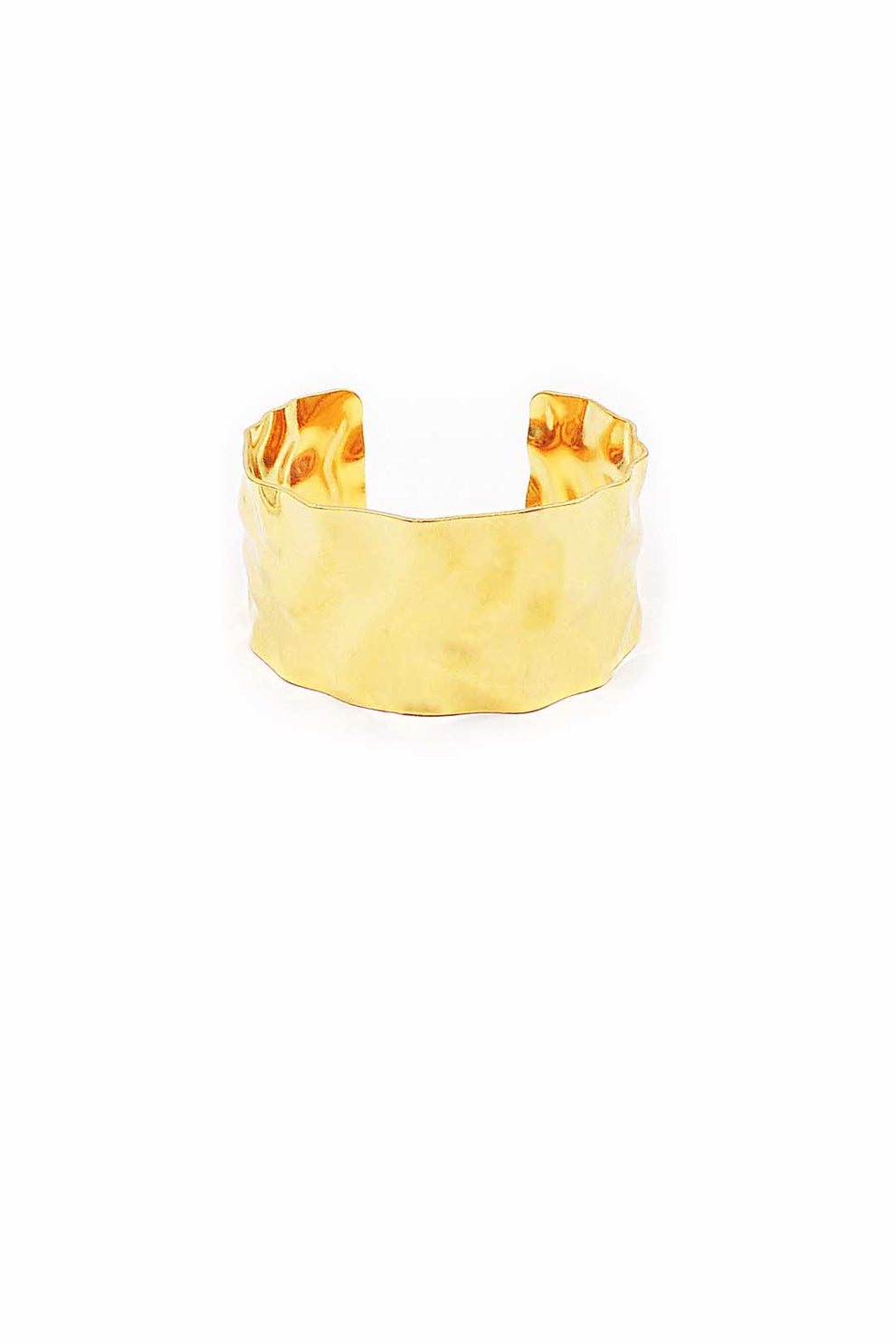 Gold Hammered 1.25" Cuff Bracelet
