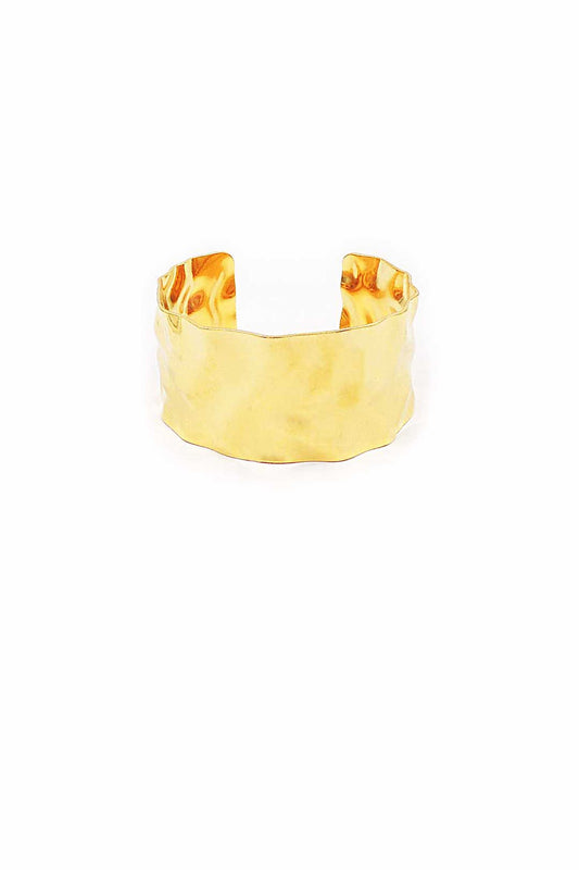 Gold Hammered 1.25" Cuff Bracelet