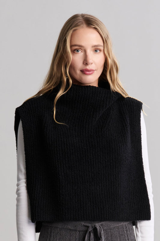 CozyChic Ribbed Balaclava - Black