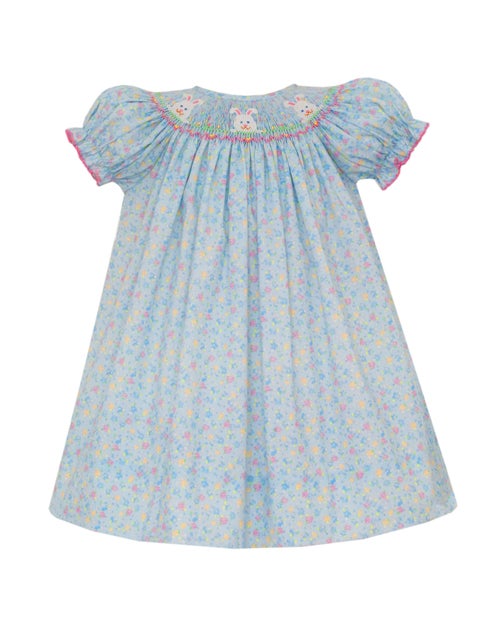 Bunny Face Blue Floral Print Dress