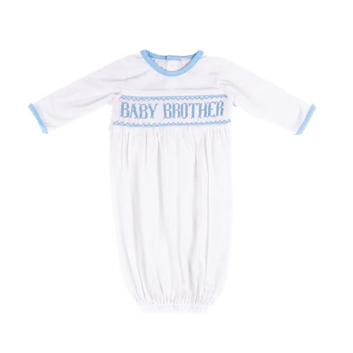 Baby Brother Gown - White/Blue