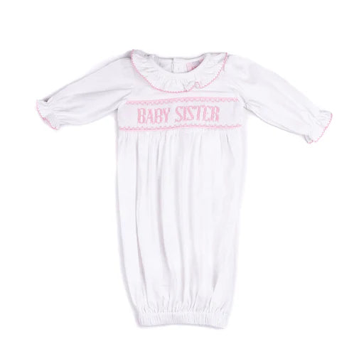 Baby Sister Gown - White/Pink