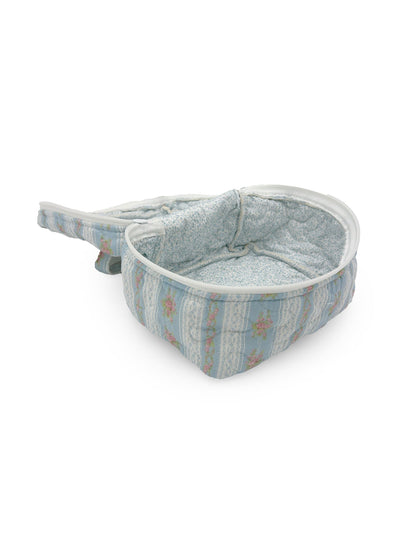 Bella Stripe Blue Quilted Travel Case