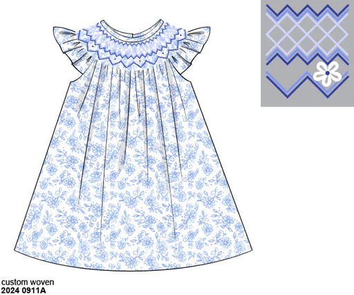 Bennie Floral Blue - Kate Dress