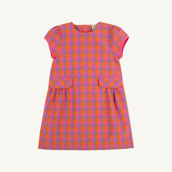 Betts Bow Dress - Autumn Punch Plaid/Romany Rose