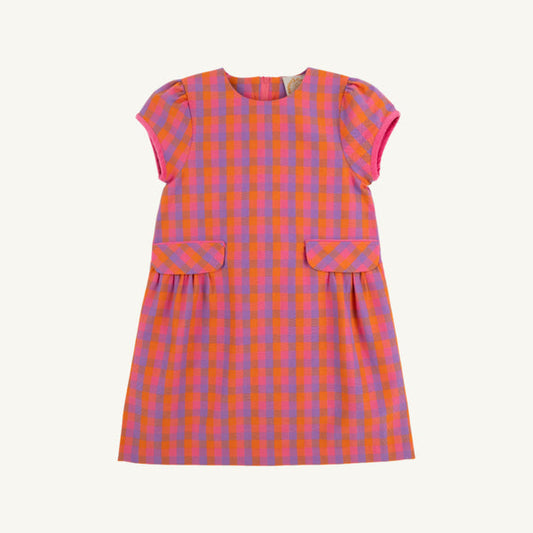 Betts Bow Dress - Autumn Punch Plaid/Romany Rose