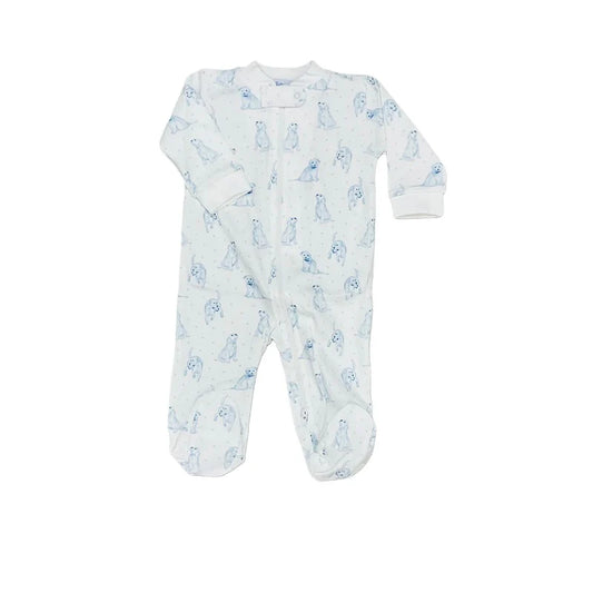Blue Puppy Zip Footie