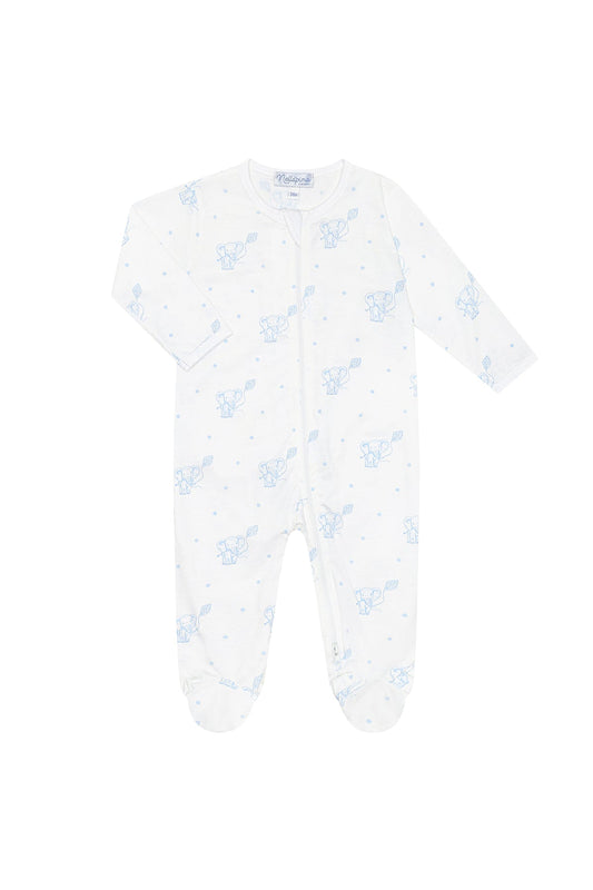 Blue Elephant Zip Footie