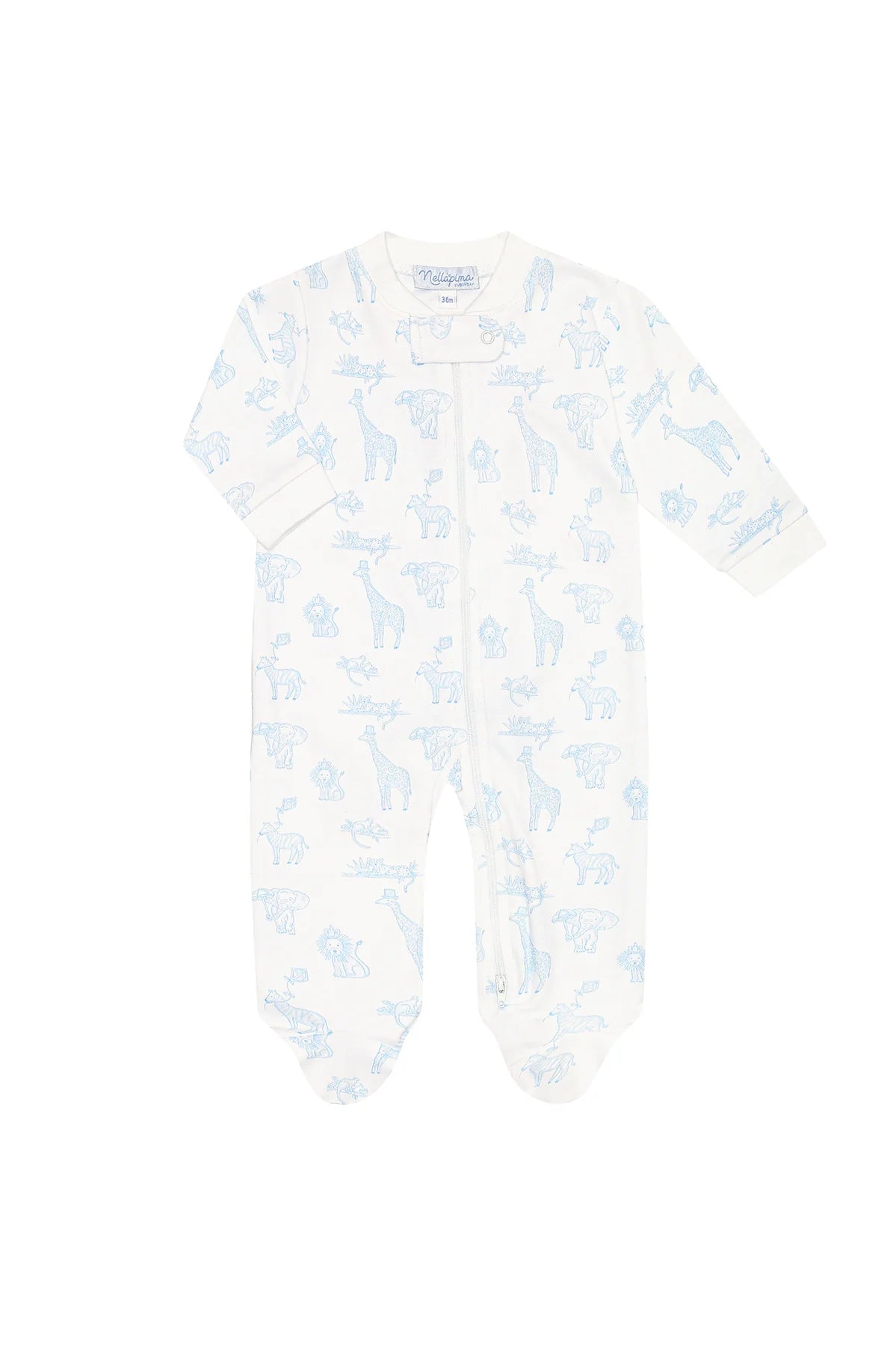 Safari Blue Zipper Footie