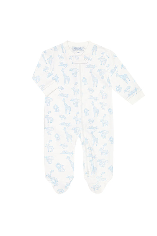Safari Blue Zipper Footie