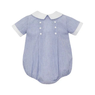 Navy Blue Seersucker Bubble