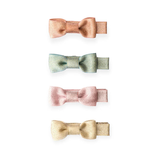 Bows Fabric Pastel Shades Set of 4 Baby Hair Clip