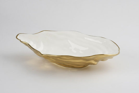 Large Gold Oyster Bowl