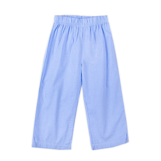 Light Blue Gingham Long Pants Lined