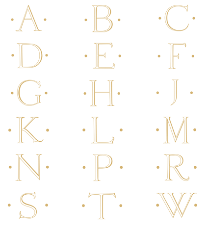 Antique Gold Initial Guest Towels