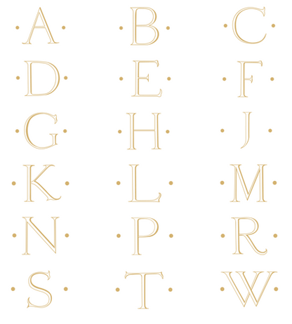 Antique Gold Initial Guest Towels