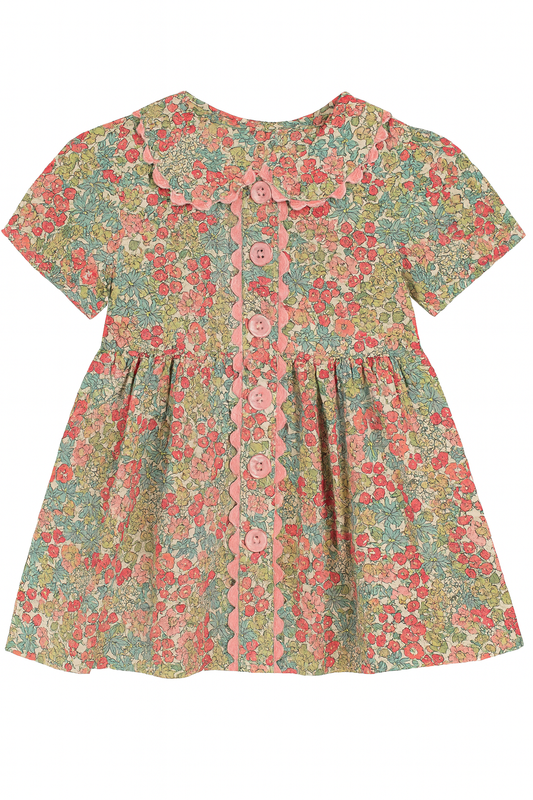 Maggie Pink Flower Button Front Dress