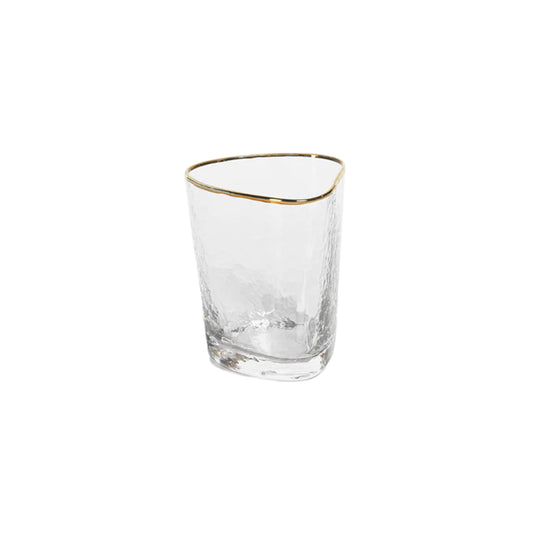 Aperitivo Gold Rim Triangular Old Fashion Glass