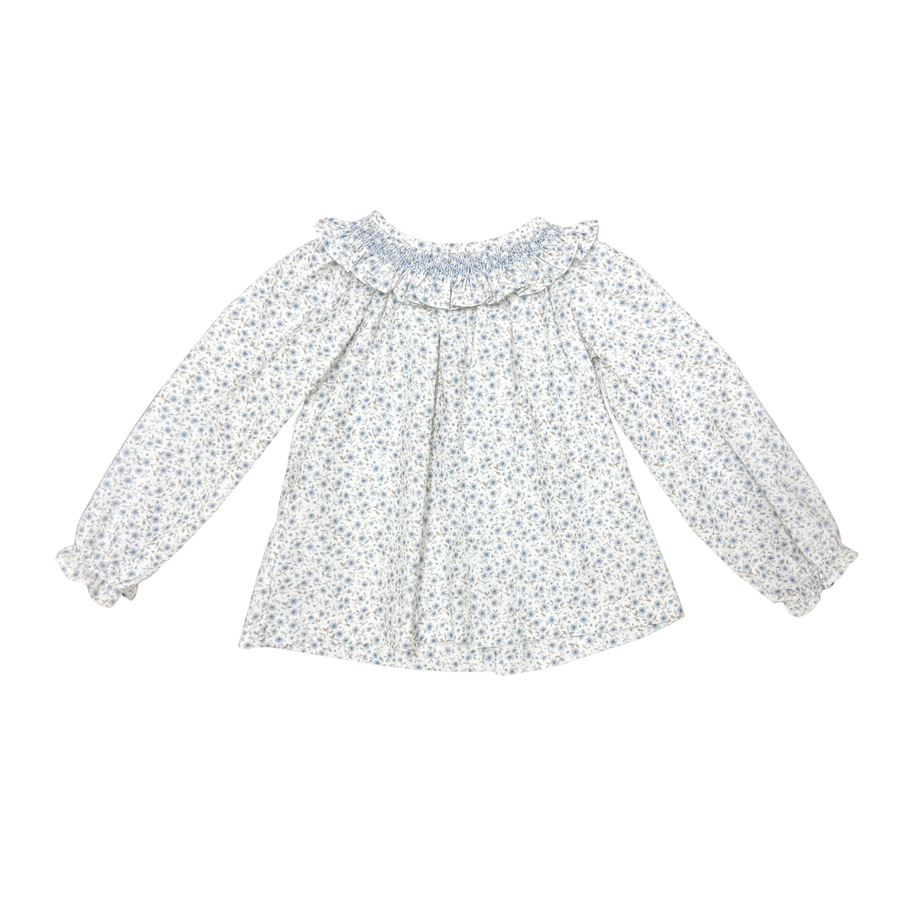 Dusty Blue Floral Elaine Blouse