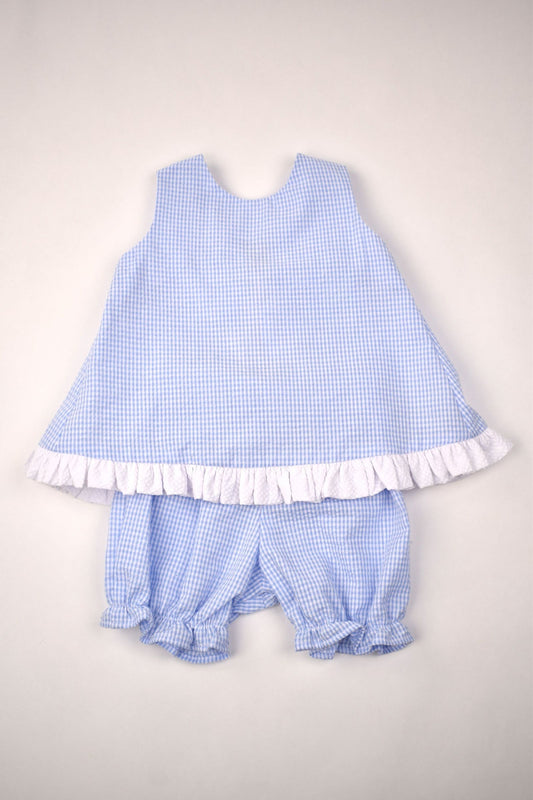 Blue and White Gingham Popover