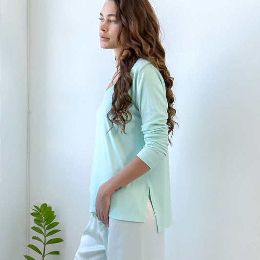 Frankie Rib Knit High/Low Sweatshirt