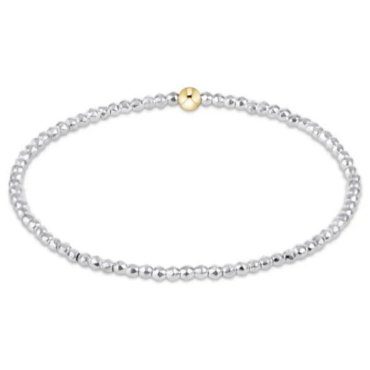 egirl Bright Silver Faceted Hematite 2mm Bead Bracelet