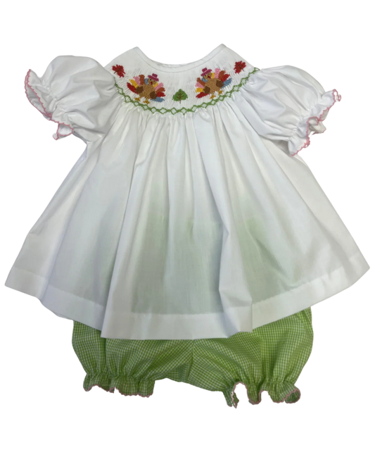 Smocked Turkey Bloomer Set