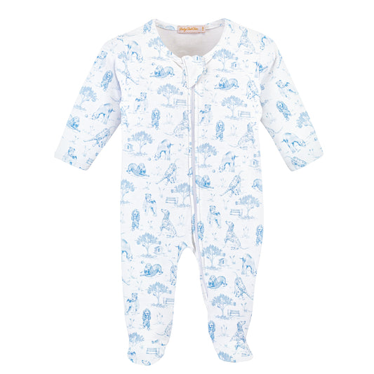 Barking Bliss - Blue Zipped Footie