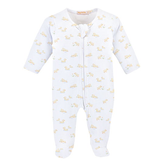 Tiny Baby Duckies Zipped Footie