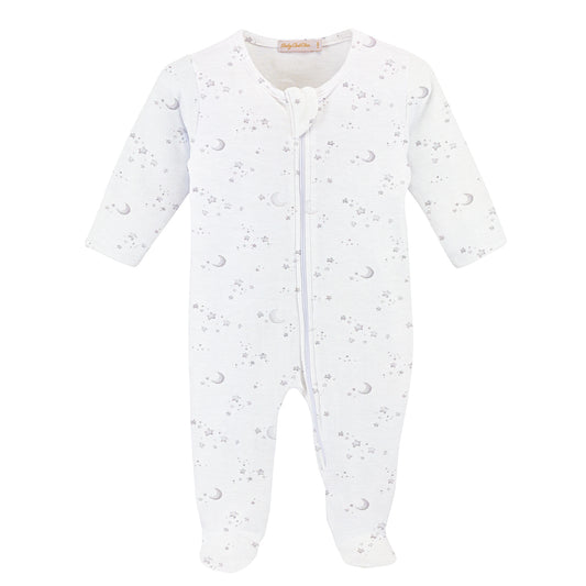 Whisper Of Stars - Gray Zipped Footie
