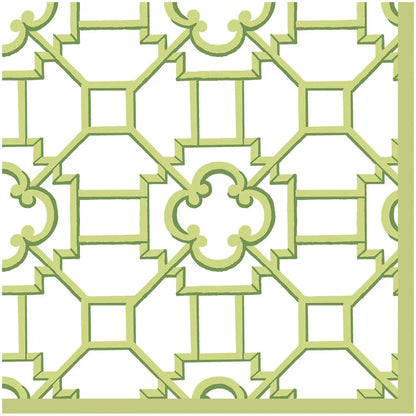 Garden Trellis Cloth Dinner Napkin in Green ~ 4 per set