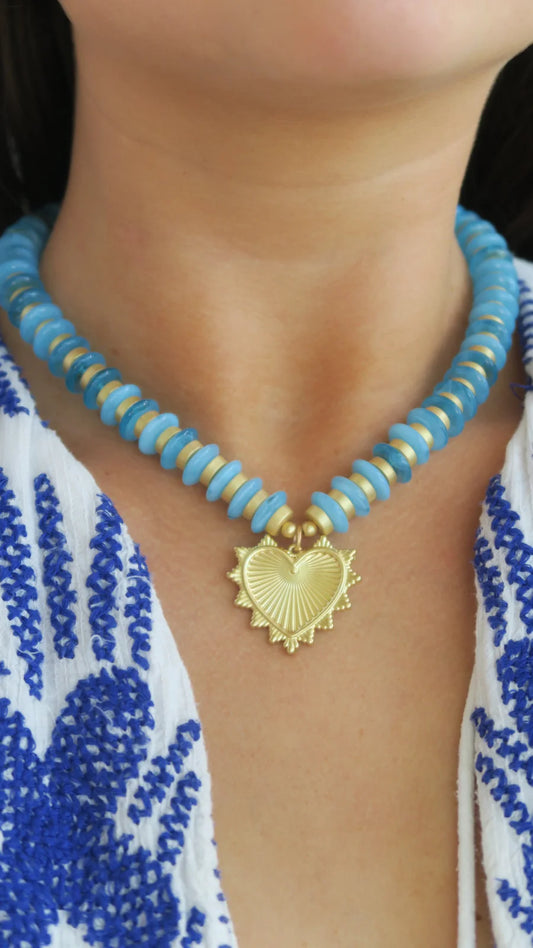 Parker Charm Necklace - Blue