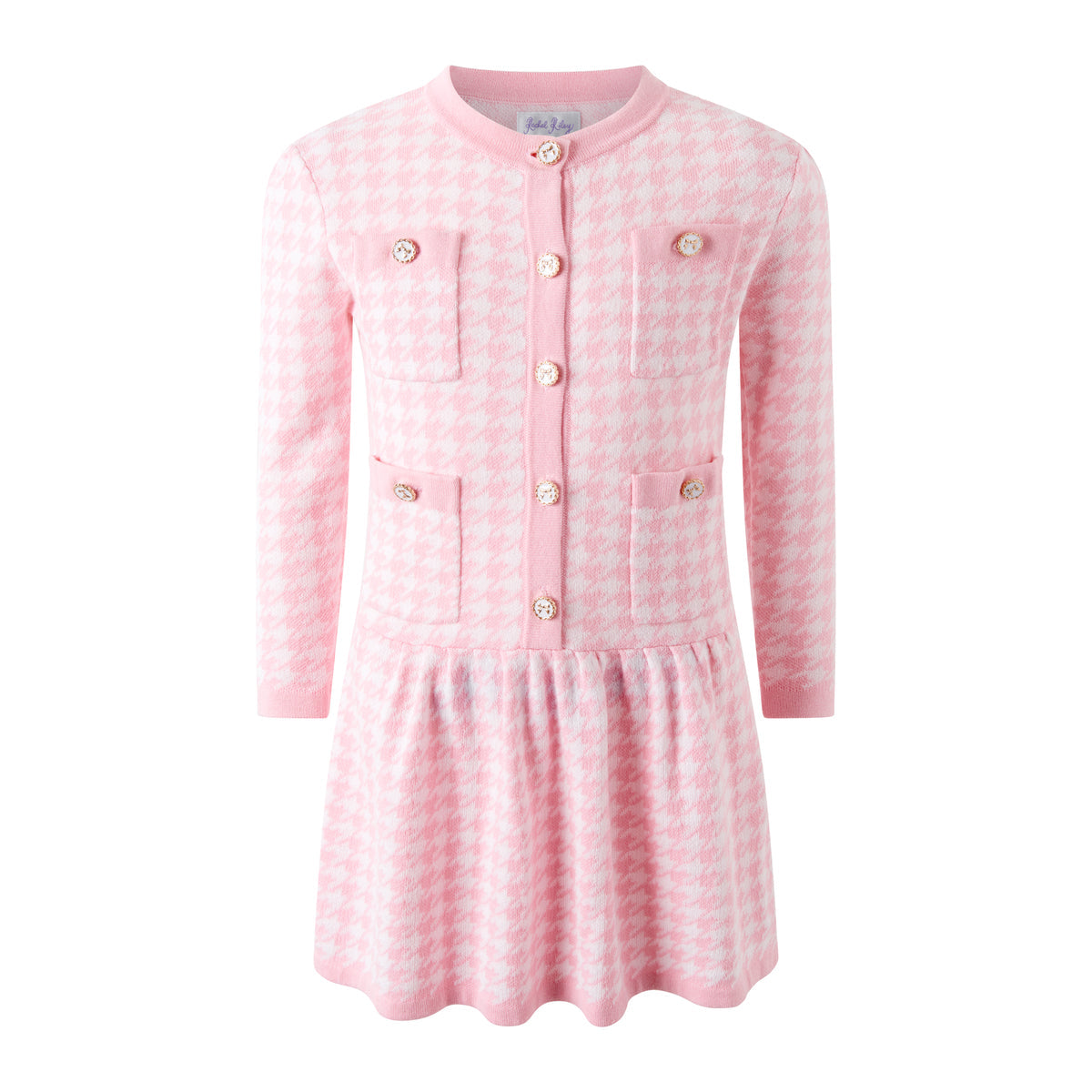 Pink Houndstooth Dress