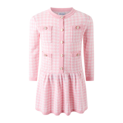 Pink Houndstooth Dress